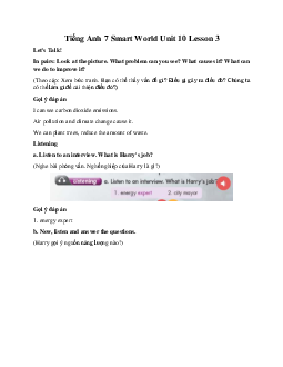 Tiếng Anh 7 Smart World Unit 10 Lesson 3