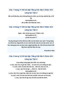 Giải Bài 3 Rộn ràng hội xuân trang 11 VBT Tiếng Việt lớp 3 Tập 2 Chân trời sáng tạo