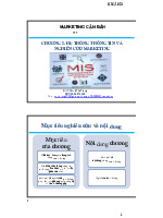 Chương 2: Hệ Thống Thông Tin và Nghiên Cứu Marketing môn Marketing căn bản | Trường đại học Mở Hà Nội