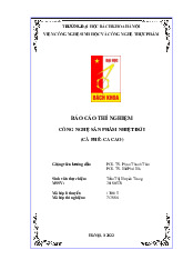Báo cáo thí nghiệm cà phê cacao_Trần Thị Huyền Trang| Môn Công nghệ sản phẩm nhiệt đới| Trường Đại học Bách Khoa Hà Nội