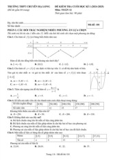 Đề cuối kì 1 Toán 12 năm 2024 – 2025 trường THPT chuyên Hạ Long – Quảng Ninh