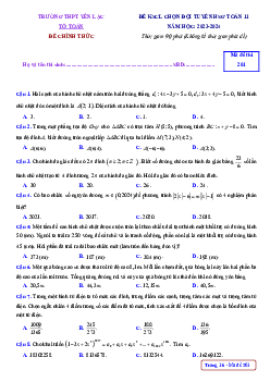 Đề KSCL đội tuyển HSG Toán 11 năm 2023 – 2024 trường THPT Yên Lạc – Vĩnh Phúc