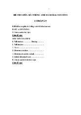 Đề thi giữa học kỳ 2 môn Tiếng Anh lớp 8 năm học 2024 - 2025 | Bộ sách Global Success