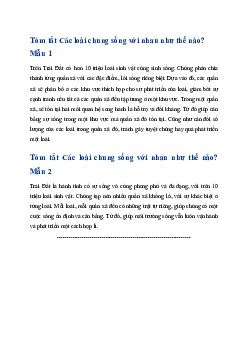 Tóm tắt Các loài chung sống với nhau như thế nào? hay, ngắn nhất | Ngữ văn 6 Kết nối tri thức