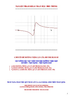 Hệ thống bài tập trắc nghiệm đường tiệm cận cơ bản – vận dụng – vận dụng cao