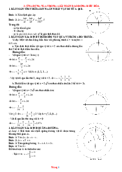 Ứng dụng vòng tròn lượng giác để giải toán dao động điều hòa
