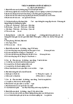Bộ câu hỏi trắc nghiệm học phần Nguyên lý kế toán