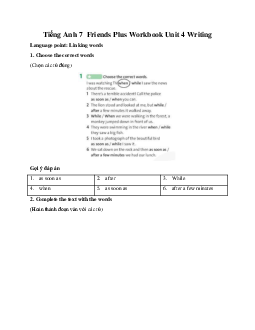 Tiếng Anh 7 Friends Plus Workbook Unit 4 Writing