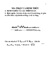 Lý thuyết ma trận và định thức | Môn đại số tuyến tính