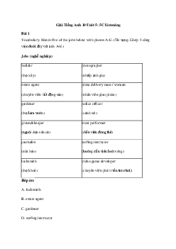 Giải Tiếng Anh 10 Unit 5: 5C Listening | friends Global