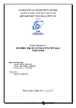 Báo cáo đồ án : tìm hiểu hệ quản trị cơ sở dữ liệu mongodb