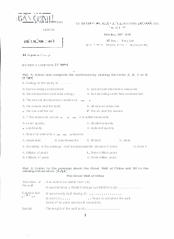 Đề thi chọn đội tuyển dự thi HSG Quốc gia lớp 12 THPT năm học 2007-2008 môn Tiếng Anh - Sở GD&ĐT Lào Cai