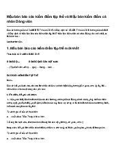 Mẫu bản báo cáo kiểm điểm tập thể và Mẫu bản kiểm điểm cá nhân Đảng viên
