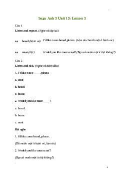 Giải Tiếng Anh lớp 3 Unit 15: Lesson 3 | Global Success
