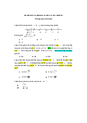Đề thi trắc nghiệm kì 1  - Môn Toán cho các nhà kinh tế | Đại học Kinh Tế Quốc Dân