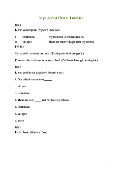 Giải Tiếng Anh lớp 4 Unit 6: Lesson 3 | Global Succes