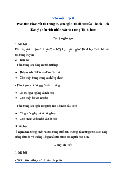 Văn mẫu lớp 8: Phân tích nhân vật tôi trong truyện ngắn Tôi đi học Ngữ Văn 8 | Cánh diều