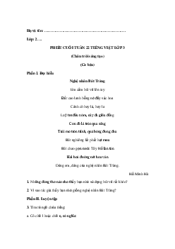 Bài tập cuối tuần tiếng Việt lớp 3 Chân trời sáng tạo Tuần 22 cơ bản