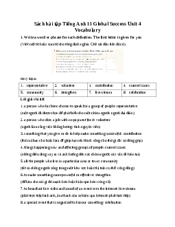 Giải Unit 4 Vocabulary | Sách bài tập Tiếng Anh 11 Global Success