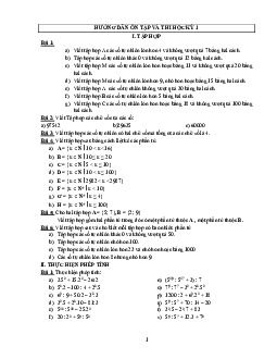 Đề cương ôn thi học kỳ 1 Toán 6