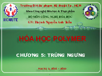 Hóa học Polymer Chương 5: Trùng Ngưng - Công nghệ hóa học | Đại học Sư phạm Kỹ thuật Thành phố Hồ Chí Minh