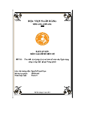 Đề Tài: Tìm Hiểu Vị Trí Pháp Lý Và Mô Hình Tổ Chức Của Ngân Hàng Trung Ương Hiện Đại Tại Trung Quốc | Tài Chính Tiền Tệ