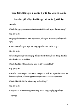 Soạn bài Lời kêu gọi toàn dân tập thể dục (trang 98) | Tiếng Việt lớp 3 Cánh diều