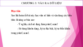 Bài giảng Chương 3: Vào ra dữ liệu môn Kiến trúc máy tính | Trường Đại học Giao thông vận tải