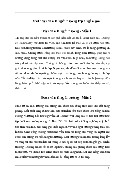 Đoạn văn tả ngôi trường (8 mẫu) | Tập làm văn lớp 5