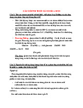 Câu hỏi thi thực hành hóa sinh | Đại học Dược Hà Nội