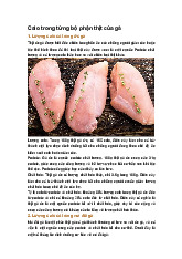 Calo trong từng bộ phận thịt của gà