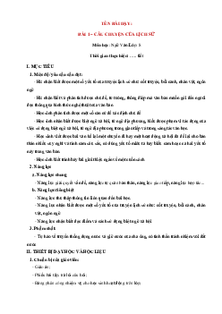 Giáo án Ngữ văn 8 Bài 1: Câu chuyện của lịch sử | Kết nối tri thức