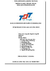Báo cáo Nhóm 03 - Sứ mệnh lịch sử giai cấp công nhân  môn Chủ nghĩa xã hội khoa học | Trường Đại học Tôn Đức Thắng