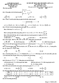 Đề thi thử THPTQG năm 2017 – 2018 Toán 10 trường Yên Dũng 3 – Bắc Giang lần 3
