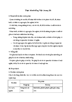 Soạn văn 6: Thực hành tiếng Việt trang 20 | Ngữ văn 6 | Kết nối tri thức