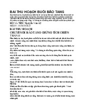 BÀI THU HOẠCH BUỔI BẢO TÀNG