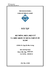 Bài Tập Hệ Thống Điện Tử và Điều Khiển Tự Động Trên Ô Tô | Môn Công nghệ sản xuất và lắp ráp ô tô - Đại học Cần Thơ