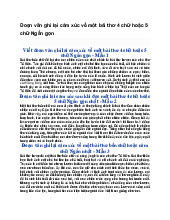 Đoạn văn ghi lại cảm xúc về một bài thơ 4 chữ hoặc 5 chữ Ngắn gọn - Ngữ văn 7