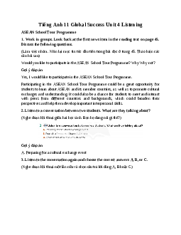 Giải Unit 4 Listening | Tiếng Anh 11 Global Success