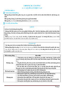 Bài tập trắc nghiệm chương II Cảm ứng sinh 11 (có đáp án và lời giải chi tiết)