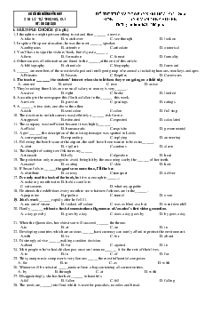 Đề thi thử vào lớp 10 2013-2014 môn Tiếng Anh chuyên TP.Hồ Chí Minh