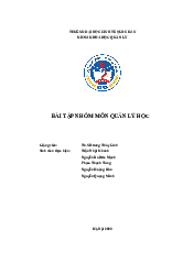 Bài tập nhóm - môn Quản lý học | Đại học Kinh Tế Quốc Dân
