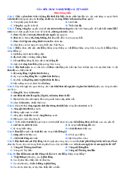 TOP 50 câu trắc nghiệm địa lí tự nhiên 12 mức thông hiểu (có lời giải chi tiết)