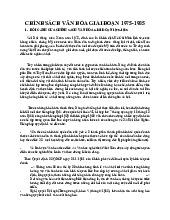 Chính Sách Văn Hóa Việt Nam Giai Đoạn 1975-1985 | Môn Chính sách văn hóa - Đại học Văn hóa Hà Nội