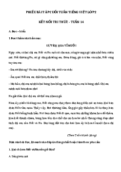 Phiếu Bài tập cuối tuần tiếng Việt lớp 2 học kì 1 | Kết nối tri thức Tuần 14 cơ bản