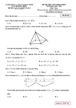Đề thi thử THPT Quốc gia năm 2023 môn Toán trường Tiên Du 1 & Quế Võ 1, Bắc Ninh (có đáp án)