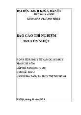Báo cáo thí nghiệm: Truyền nhiệt trong thực phẩm và đối lưu môn Truyền nhiệt | Trường Đại học Bách Khoa Hà Nội