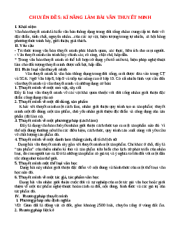 Chuyên đề Kĩ năng làm bài văn thuyết minh bồi dưỡng HSG Ngữ văn 7