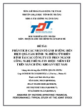 Tiểu luận phân tích các nhân tố ảnh hưởng đến tài chính | Môn kinh tế tài chính
