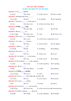 TOP 50 câu trắc nghiệm luyện tập động từ nguyên mẫu trong Tiếng Anh lớp 12 (có đáp án)